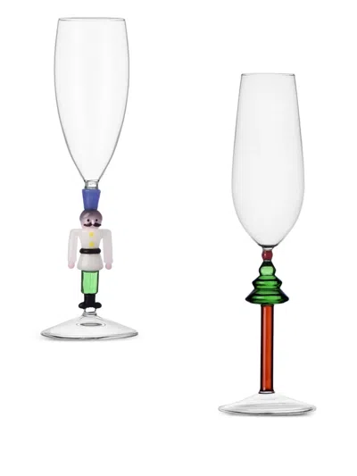 Ichendorf Milano Christmas-motif Champagne Flute (set Of Two) In Multi