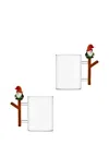 Ichendorf Milano Christmas Tales Gnome-handle Glass Mug (set Of Two) In Transparent