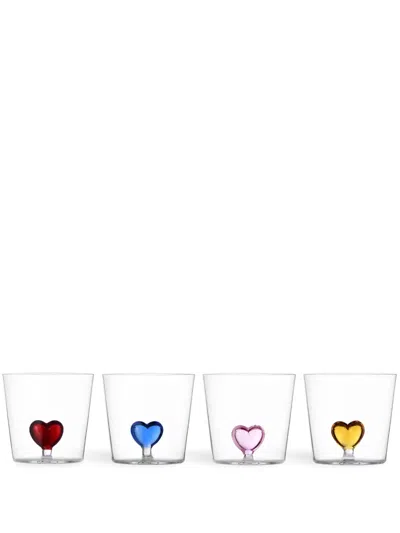 Ichendorf Milano Cuore Glass Tumbler (set Of Four) In White