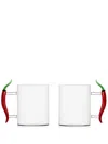 Ichendorf Milano Cylindrical-design Glass Mug (set Of Two) In White