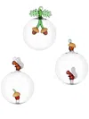 Ichendorf Milano Festive Decorative Balls (set Of Three) In Green