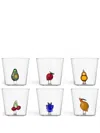 Ichendorf Milano Fruits And Flowers Glass Tumblers (set Of Six) In White