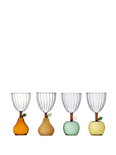 Ichendorf Milano Fruits And Flowers Wine Glasses (set Of Four) In Multi