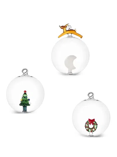 Ichendorf Milano Glass-enclosed Christmas Ornament Set In Multi