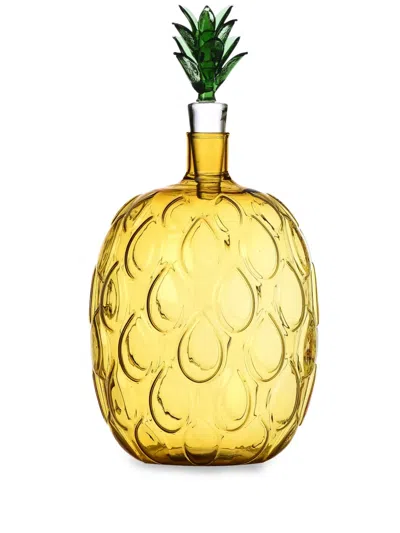 Ichendorf Milano Pineapple Glass Bottle (17cm X 23cm) In Yellow