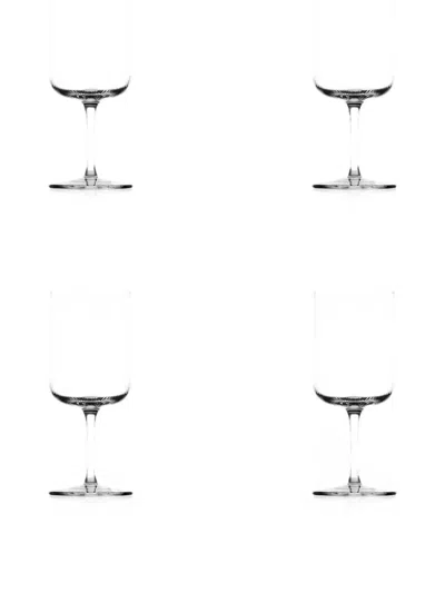Ichendorf Milano Pleats Wine Glasses (set Of Four) In Silver