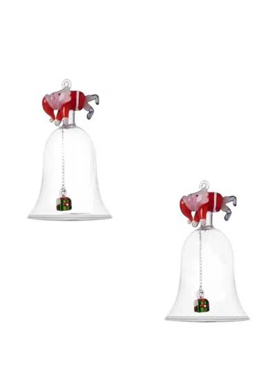 Ichendorf Milano Santa Claus Bell Ornaments (set Of Two) In Transparent