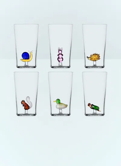 Ichendorf Milano Set Of Six Animal Farm Glasses In Multicolour