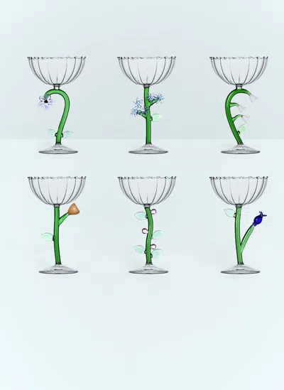 Ichendorf Milano Set Of Six Botanica Champagne Glasses In Clear