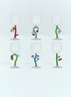 Ichendorf Milano Set Of Six Fruits And Flowers Stemmed Glasses In Multicolour