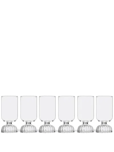Ichendorf Milano Tutu Faceted Shot Glasses (set Of Six) In White