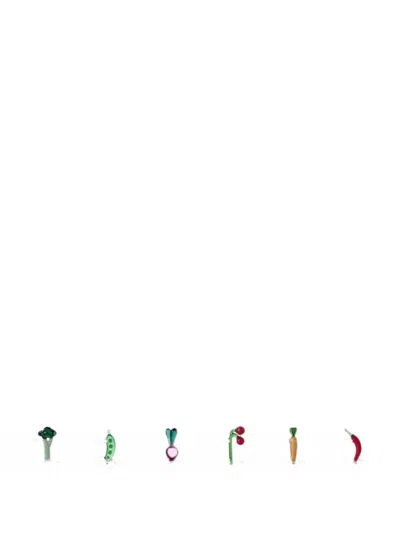 Ichendorf Milano Vegetables Glass Coffee Cup (set Of Six) In Multi