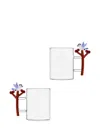 Ichendorf Milano Woodland Tales Glass Mug (set Of Two) In Multi