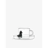 Ichendorf Dogs Poodle Borosilicate-glass Tea Cup And Saucer Set Multicolor In Multicolor