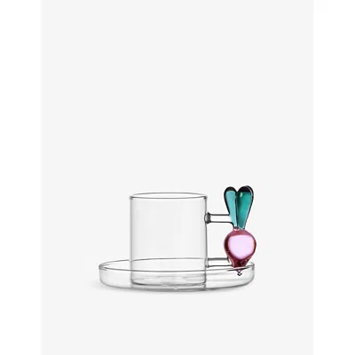 Ichendorf Vegetables Raddish Glass Coffee Cup And Saucer In Multicolor