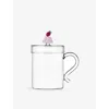 Ichendorf Multicolor Patisserie Charlotte Raspberry Borosilicate-glass Mug With Lid In Multi
