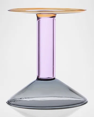 Ichendorf Rainbow 6" Candleholder In Grey/pink/amber