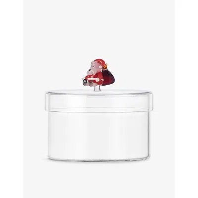 Ichendorf Santa With Sack Glass Box 13cm In Pink