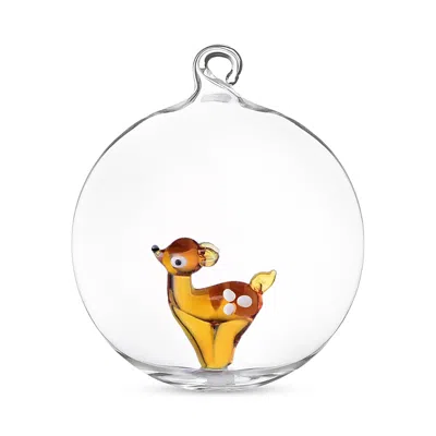 Ichendorf Standing Fawn Glass Ornament In Multi
