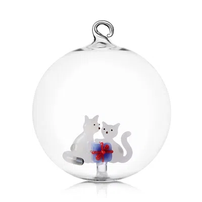 Ichendorf Tabby Cat Christmas Edition White Cats Christmas Ball In Transparent