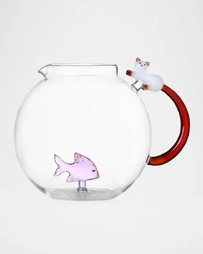 Ichendorf Tabby Cat Fish And Cat Jug, 81 Oz. In Multi