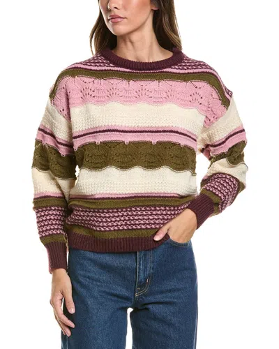 Ichi Astra Alpaca-blend Sweater In Animal Print