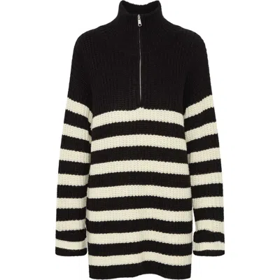 Ichi Barisa Tunic Sweater In Black