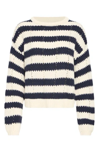 Ichi Befila Striped Crewneck Sweater In Multi