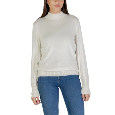 Ichi Beige Viscose Turtleneck In White