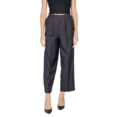 Ichi Black Polyester Jeans & Women's Pant