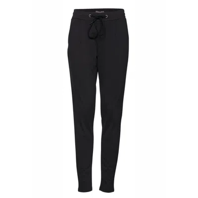 Ichi Black Polyester Jeans & Women's Pant
