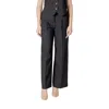 Ichi Black Polyester Pant In Black