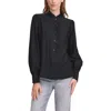 Ichi Ihkarlani Ruffled Puff-sleeve Blouse In Black