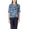 Ichi Blue Viscose Blouse In Blue