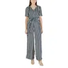 Ichi Blue Viscose Jumpsuit In Multi