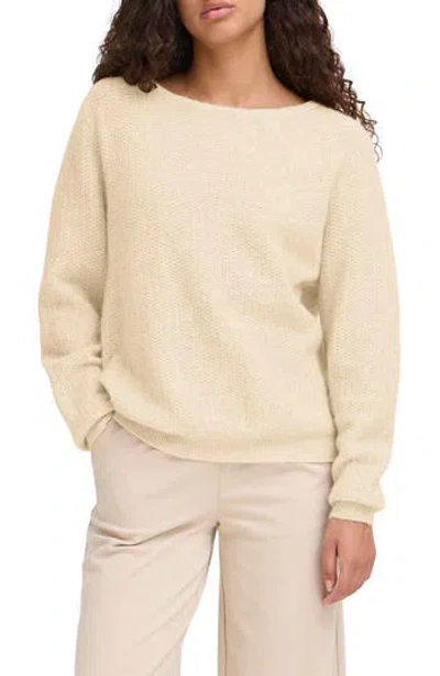 Ichi Boat Neck Sweater In Brown