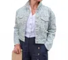 Ichi Calies Cropped Jacket In Nile Blue In Multi