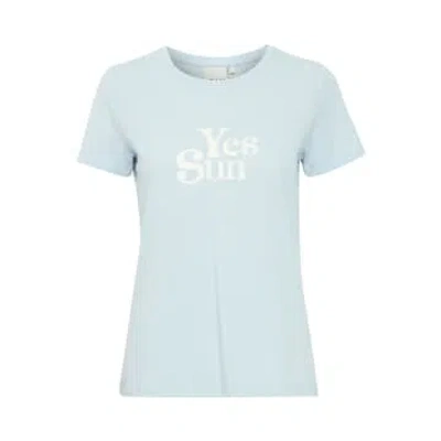 Ichi Camino Slogan T Shirt-cashmere Blue-20121024