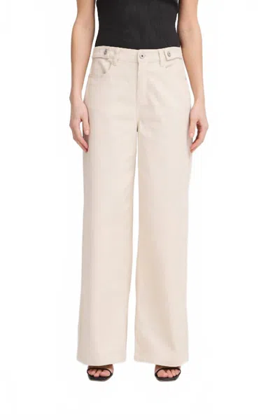 Ichi Carolinas Wide Leg Jeans In Sandshell In White