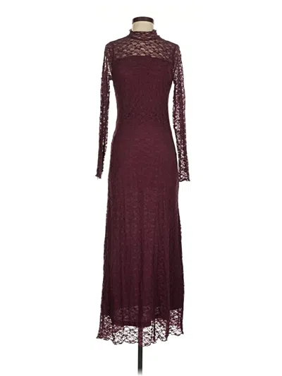 Ichi Casual Dress In Burgundy