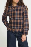 Ichi Check Canvas Utility Jacket In Multi