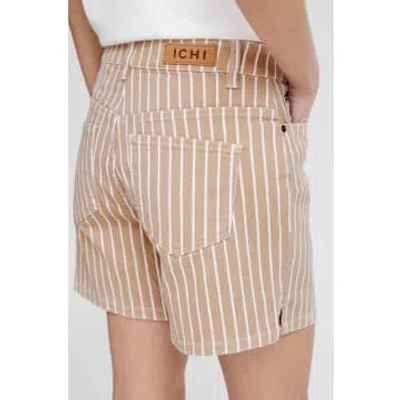 Ichi Cilk Nomad Stripe Shorts In Brown