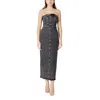 Ichi Black Cotton Midi In Gray