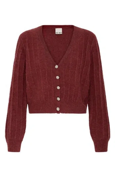 Ichi Cropped Cardigan In Multi