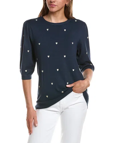 Ichi Diane Short Sleeve Top In Blue