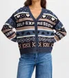 Ichi Eden Self-expression Sweater Cardigan In Total Eclipse Multi In Multi