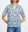 Ichi Emmeretta Top In Baleine Blue In Multi