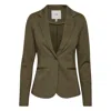 Ichi Green Polyester Blazer In Multi