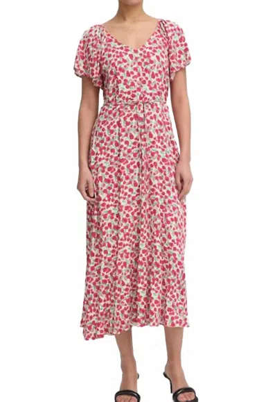 Ichi Hayley Midi Dress In Pink