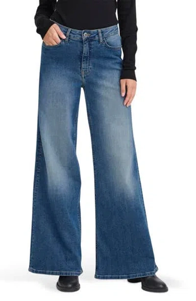 Ichi High Waist Wide Leg Jeans In Blue